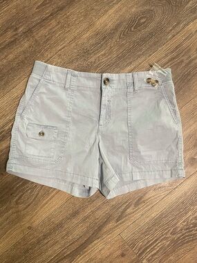 Mid thigh Women’s Casual Cotton-Blend Light blue Shorts size 12 stretch waist